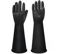ZaoKing 16" Heavy Duty Rubber Gloves,Latex Chemical Resistant Gloves Long Gauntlets Gloves Cleaning Drain PPE Gloves Reusable Waterproof Industrial Work Gloves Resist Strong Acid, Alkali and Oil