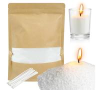 ZaoKing 500g Candle Sand and Wicks, White Pearled Candle, Candle Beads,Candle Making Supplies to Make Your Own Sand Candle, 500g Sand Wax Candle Granules + 20 Candle Wicks