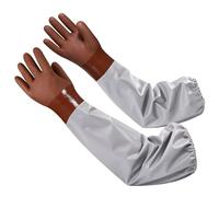 ZaoKing Long Rubber Gloves, Pond Gloves, PVC Waterproof Gloves, Reusable Heavy Duty Rubber Gloves Chemical Resistant Protective Gloves Full Arm Gauntlet Gloves for Resist Strong Acid, Alkali, Oil 22"