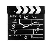 Kinger_Home Large Retro Cinema Movie Slate Analog Wall Clock Clapper Film Modern Home