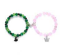 ZAOQIAN Elphaba Galinda Friendship Bracelets with Rhinestone Crown Witch Hat Matching Bracelets Couples Accessories Christmas Valentine's Day Gifts for Fans, One size, Glass, No Gemstone