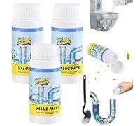 Zaos Drain Cleaner, Sink and Drain Cleaner, Dense Foam Bio Toilet Unblocker, Multi Functional Pipe Dredging Agent for Kitchen Bathroom Toilet (3pcs)