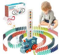 ZAOSMUS Domino Train Toy Set for Kids,100 Pcs Automatic Domino Laying Electric Train with Sound,Kids Building and Stacking Train Dominoes Game Toys for 3+ Years Old Boys and Girls