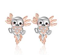 Zaoune Highland Cow Earrings, Cute Corgi/Kawaii/Dachshund/Axolotl Stud Vintage Sterling Silver Hypoallergenic Animal Jewelry Fun Gifts for Women Teen Girls Lovers, Sterling Silver, No Gemstone