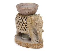Zap impex Animal Shaper, Oil Warmer, Burner, Decorative Tea Light Holder, Natural Stone, Tea Light Holder for Aromatherapy, Spa, Yoga, Meditation, Diffuser for Essential Oils (Elephant Base)