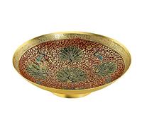 Zap Impex Brass Decorative Dry Fruit Bowl Bidri Work Size 8.5 Attractive Red Colour Peacock Design Kitchenware Gift, REDFBR-9