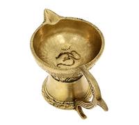 Zap Impex® Brass, Handmade Oil Lamp, Simple Diya with Handle, 12.7 Centimeters