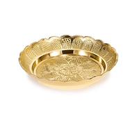 Zap Impex Decorative dish of Indian brass, Potpourri plate, pujatalarik (prayer), diameter 12.7 cm, height 2.5 cm