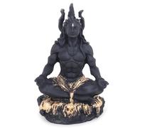 Zap Impex Majestic Black Gold Shiva Idol - Meditating Mahadev Murti for Home, Office and Puja - Hindu Shiva Statue for Spiritual Decoration