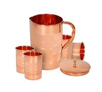 Zap impex Pure Copper Luxury jug with 4 Glass