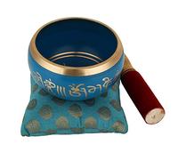 Zap Impex ® Tibetan Meditation Om Mani Singing Bowl/Cushion/Mallet 4 Inches Blue za35