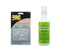 ZAP PT01 Medium CA+ 2oz AND PT21 Flexi-Tips Glue Applicators (24) Suitable for Pottery, Plastic, Rubber & Metal