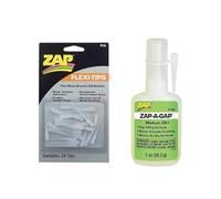 ZAP PT02 Medium CA+ 1oz AND PT21 Flexi-Tips Glue Applicators (24) Suitable for Pottery, Plastic, Rubber & Metal