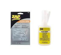 ZAP PT20 Slo-Zap Thick CA 1oz AND PT21 Flexi-Tips Glue Applicators (24) Suitable for Aluminium, Most Plastics, Wood and Rubber