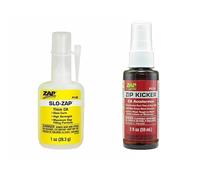 Zap Zip Kicker PT715 Pump Spray Solvent Based Accelerator 2oz PLUS Slo-Zap PT20 CA Super Glue Adhesive 1oz (Thick)