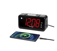 ZAPALA Expert Alarm Clock for Bedroom, 2 Alarms Loud LED Big Display Plug in Simple Basic Digital Clock with USB Charging Port, Adjustable Volume, Dimmable, Snooze for Deep Sleepers Kids Elderly