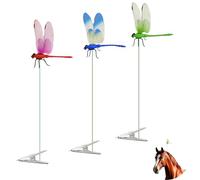 Zapguru 3 Pcs Dragonfly Clip Bug Repellent, 3D Fake Dragon fly Garden Decor, Dragon fly Hat Clip,Deer and Horse Fly Deterrent,Humming Bird Stakes,Garden Bird and Fly Scare Devices for Indoor Outdoor