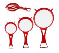 Zaphara Kitchen Strainer, Plastic Strainer Set, 3 Pieces, Fine Hair Strainer with Handle, BPA-Free, White, S, M, L