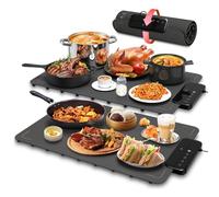 ZAPLIT Warming Mat for Food Silicone Electric Warming Tray with 6 Temperature Settings, Child-Lock, Auto Shut-Off, and 6-Stage Timer, Portable Food Warmers for Buffets Party Family Gatherings