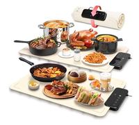 ZAPLIT Warming Mat for Food Silicone Electric Warming Tray with 6 Temperature Settings, Child-Lock, Auto Shut-Off, and 6-Stage Timer, Portable Food Warmers for Buffets Party Family Gatherings