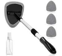 ZAPNIYL Car Windscreen Cleaner, Car Window Cleaner Kit, Multifunctional Expandable Window Cleaner with 180° Swivel Head, 4 Reusable and Washable Microfiber Pads, Spray Bottle, Ideal for All Vehicles
