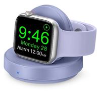 ZAPOGO Portable Magnetic Charging Dock for Apple Watch, Wireless Fast Watch Charger Stand with Charging Cable, Support Nightstand Mode, Compatible with Apple Watch 10 9 8 7 SE 6 5 4 3 2/Ultra 2-Purple