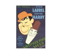 ZAPORA Another Fine Mess Laurel And Hardy Poster Canvas Poster Wall Art Decor Print Picture Paintings for Living Room Bedroom Decoration Unframe-style 12x18inch(30x45cm)