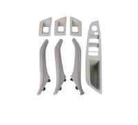 ZAPORA Car Accessories Left Driver Car Interior Leather Door Handle 7 Pieces Full Set for 5 Series F10 F11 2010-2017(RHD Titanium)