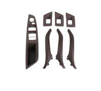 ZAPORA Car Interior Door Pull Leather Handle Armrest Panel Without Mirror Folding Button for 5 Series F10 F11 2010-2017(LHD Moka)