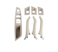 ZAPORA Car Left Right Interior Door Leather Handle Assembly Sets for 5 Series F10 F11 520 523 525 528 530i 2010-2017(LHD Oyster)
