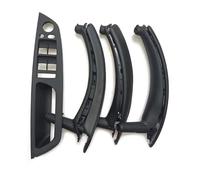 ZAPORA LHD Car Interior Door Handle with Leather Cover Assembly Full Set for X5 X6 E70 E71 E72 2007 2008 2009-2014(LHD Black)
