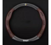 ZAPOV Car Steering Wheel Cover for Smart EQ Forfour 2019 2020 2021 2022, Auto Steering Rim Protector Anti-Slip Accessories Vehicle guard Breathable Leather,C-Brown