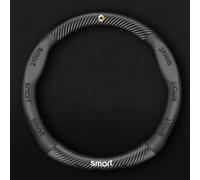 ZAPOV Car Steering Wheel Cover for Smart EQ fortwo 2020, Auto Steering Rim Protector Anti-Slip Accessories Vehicle guard Breathable Leather,A-Black