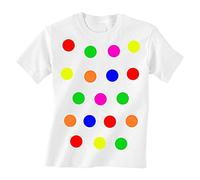 zappatee Children's Coloured Spotty Dotty T Shirt White XS