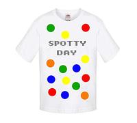 zappatee Children's Spotty Dotty Spots Day Kids White T-Shirt XS