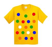zappatee Children's Spotty Dotty T Shirt with Coloured Spots Yellow Medium