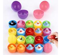 ZappelStift 24 Pieces Mochi Prefilled Easter Eggs with Toys Inside, Easter Basket Stuffers, Easter Eggs Hunt, Basket Filler, Classroom Prize Supplies, for Easter Theme Party Favor