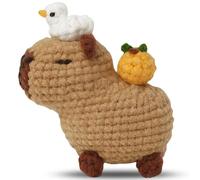 ZappelStift Beginners Crochet Starter Kit 1 Set Adorable Capybara Perfect for Novice Crafters, Ideal Creative DIY Gift for Craft Lovers, Step-by-Step Video Tutorials, Knitting Kit for Adult Kids