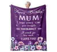 ZappelStift Gifts for Mum, Mother Birthday Blanket from Daughter Son, Soft Cute Fluffy Blanket Presents for Mum from Daughter Son for Mummy with Floral Print (100x130cm)