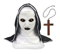 ZappelStift Halloween Scary Nun Mask, The Nonn Gruselige Latex Maske,Hallowee Kostüm Herren Nonne Horror Vollkopfmaske mit Kopftuch Nonne Dress Up Halloween Party Requisiten