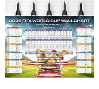 ZappelStift Large 150x100cm 2026 Football Match Schedule Poster for 2026 World Cup, Laminated Wall Chart with Complete Tournament Fixtures from Group Stage to Knockout (Full version for 48 countries)