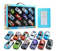 ZappelStift Toy Cars, 12 PCS Pull Back Toy Cars Mini Auto Toys Car Set, Micro Machines Featuring Diecast Metal Shells, Kids' Play Vehicles, Birthday Party Gifts, Boys Toys Age 3 4 5 6 7