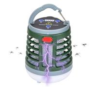 Zapper Solar LED Fly Repellent - Metal UV Lantern Pest Eliminator Rechargeable Outdoor Camping Lamp Silent Mosquito Trap | Heavy Duty Metal with Ultraviolet Tube in Hau