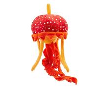 Zappi Co 100% Recycled Plush Jellyfish Orange Toy (33cm Height) Stuffed Soft Cuddly Eco Friendly animals Collection For New Born Child First kid
