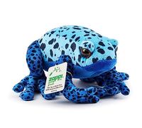 Zappi Co 100% Recycled Plush Poison Dart Frog Blue Toy (15cm Length) Stuffed Soft Cuddly Eco Friendly animals Collection For New Born Lifelike Realistic