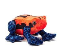 Zappi Co 100% Recycled Plush Poison Dart Frog Orange/Blue Toy (15cm Width) Stuffed Soft Cuddly Eco Friendly animals Collection For New Born Child First kid