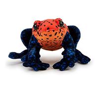 Zappi Co 100% Recycled Plush Poison Dart Frog Strawberry Red/Black Toy (21cm Length) Stuffed Soft Cuddly Eco Friendly Animals Collection for Newborns - Lifelike & Realistic