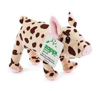 Zappi Co 100% Recycled Plush Spotted Pig (17cm Length) Stuffed Soft Cuddly Eco Friendly animals Collection For New Born Child First kid