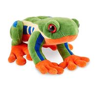 Zappi Co 100% Recycled Plush Tree Frog Toy (21cm Length) Stuffed Soft Cuddly Eco Friendly Animals Collection for Newborns - Lifelike & Realistic