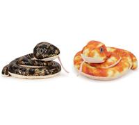 Zappi Co 2 set Children's Stuffed Soft Cuddly Plush Snake Toy-Part of Safari Animals Collection, Perfect for Kids (50cm) (1 x Anaconda + 1 x Python Snakes)